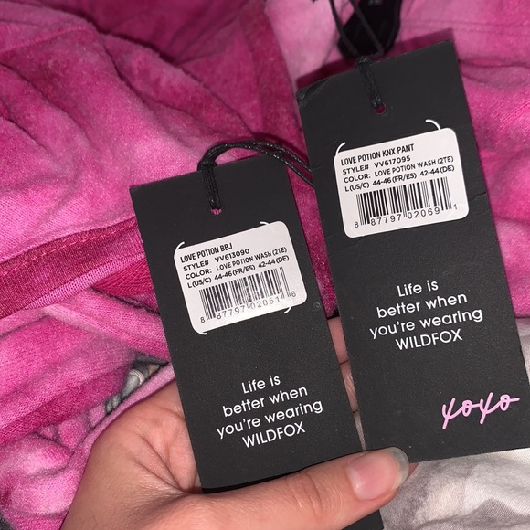 Wildfox | Pink Tie Dye Comfy Loungewear Size L NEW - Picture 7 of 8